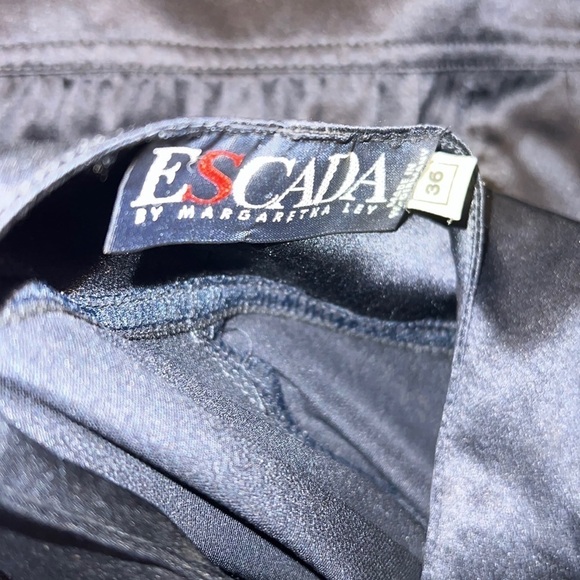 Vintage Escada Navy Blue Silk Blouse Size 36/6US - Picture 6 of 8